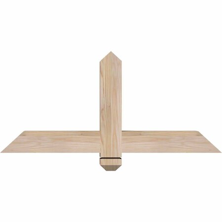 Ekena Millwork Eugene Smooth Timber Gable Bracket, Douglas Fir, 36"W x 16"H x 3 1/2"D x 3 1/2"F, 11/12 Pitch GBW036X16X0404EUG00SDF